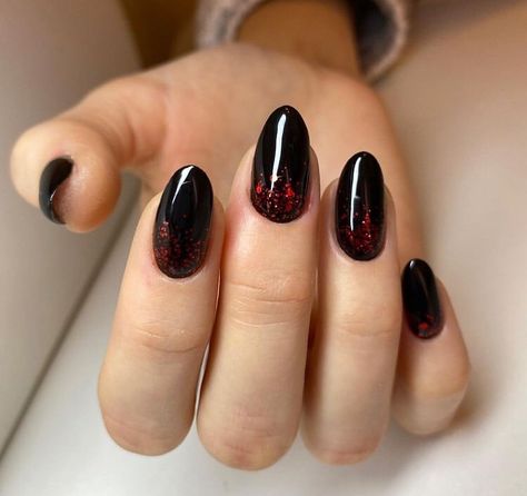 Black Nails Red Glitter, Black And Red Nails Christmas, Reputation Themed Nails, Black And Red Holiday Nails, Black Velvet Nails, Reputation Nails, Taylor Swift Nails, Concert Nails, Witchy Style