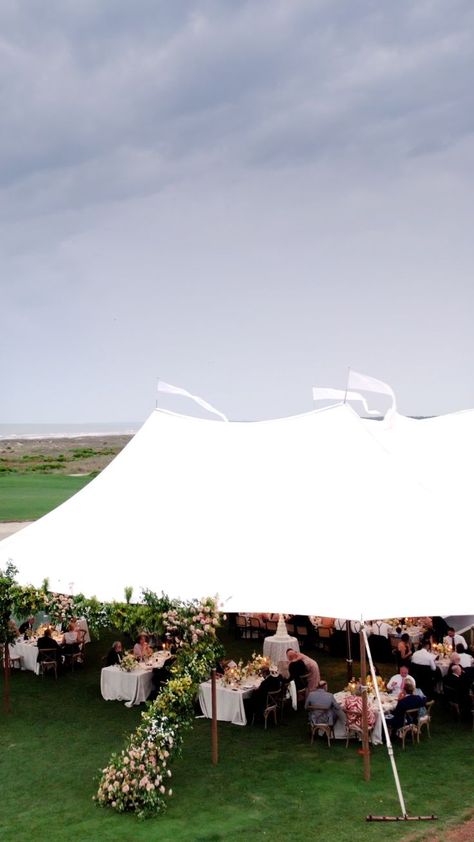 Sailcloth tent at Ocean Course Kiawah Island, South Carolina Lion House, Seabrook Island, Tented Wedding, East Coast Wedding, Beach Wedding Inspiration, Kiawah Island, Spring Weddings, Sailing Outfit, Tent Wedding