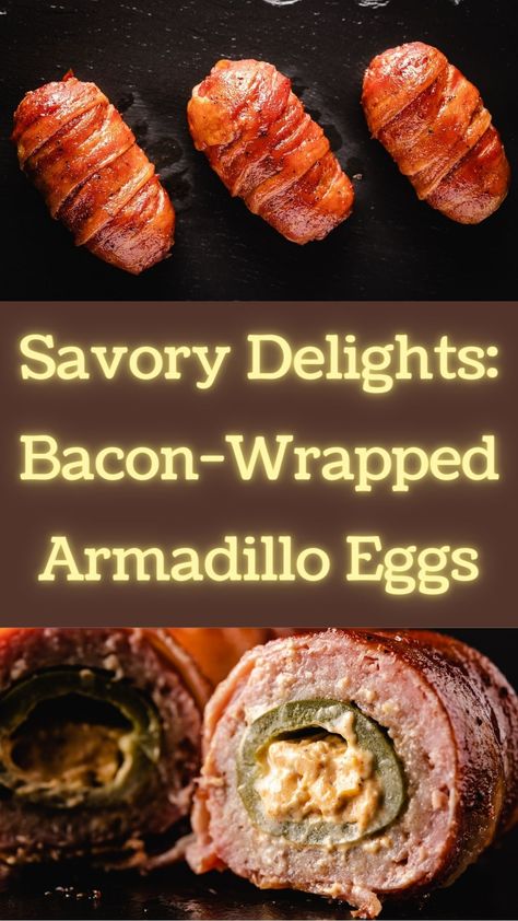 Savory Delights: Bacon-Wrapped Armadillo Eggs Armadillo Eggs, Football Party Food, Bacon Wrapped, Crispy Bacon, Appetizer Dips, High Protein Recipes, Spice Mixes, Meat Dishes, Protein Foods