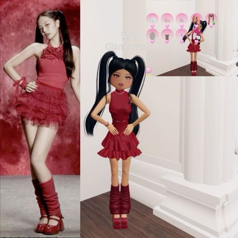 J Pop Dress To Impress Outfits, Dti Kpop Outfit Ideas, Blackpink Dress To Impress, Dress To Impress Theme K-pop, Jennie Dress To Impress, Kpop Dress To Impress Outfit, Dress To Impress Kpop Theme, J-pop Dress To Impress, Kpop Dti Outfit