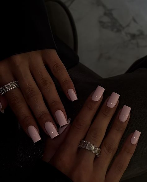 Square Oval Nails, Long Red Nails, Long Square Nails, Tapered Square Nails, Milky Nails, Basic Nails, Simple Acrylic Nails, Glow Nails, French Acrylic Nails