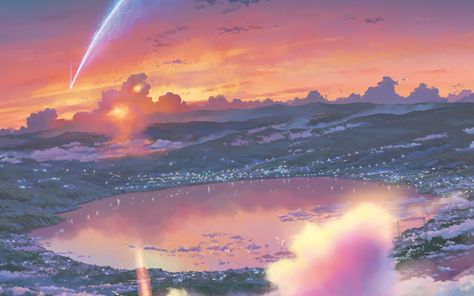 Never Search For A Kimi No Na Wa Wallpaper Again! - Album on Imgur Wallpaper Pc 4k, Kimi No Na Wa Wallpaper, Hd Sky, Your Name Wallpaper, Your Name Anime, Wallpaper Estetika, L Wallpaper, Games Design, Hd Anime Wallpapers