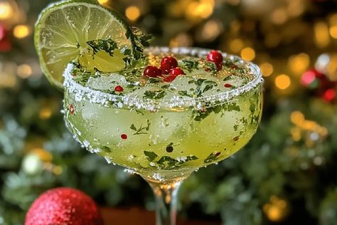 Festive Christmas Mistletoe Margarita Recipe Brownie Milkshake Recipes, Mistletoe Margarita, Easy Baked Cod, Holiday Margaritas, Parmesan Mashed Potatoes, Mocha Cupcakes, Cod Recipe, Christmas Mistletoe, Seafood Recipe