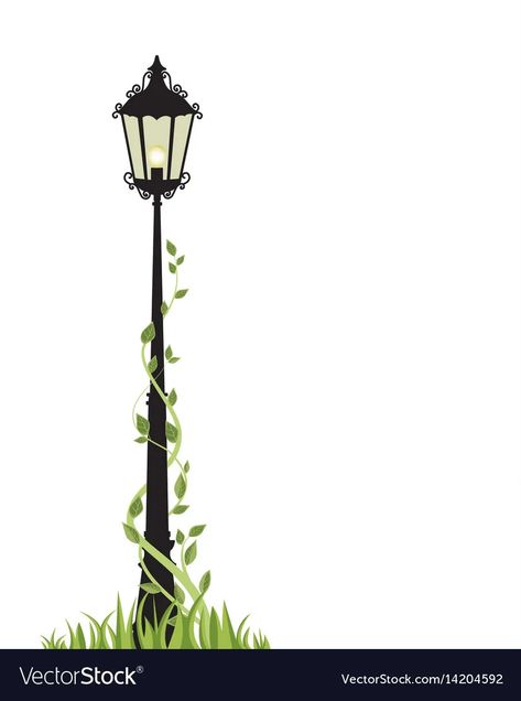 Street lamp vector image Street Lamp Illustration, Lamp Vector, Victorian Fashion Dresses, Jason Isbell, Victorian Lamps, Tattoo Reference, Background Drawing, Wall Drawing, Street Lights