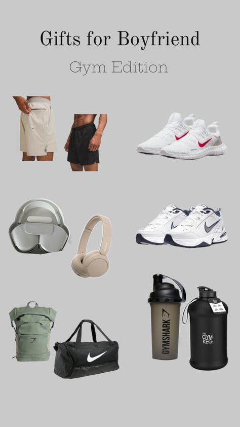 Here are some gym essentials that any guy who goes to the gym would love. From sneakers and headphones to gym outfit, gym bag and water bottles. My vibe | fashion | outfit ideas | outfit | valentines day | shoes | Nike | gym | gym aesthetic | apple headphones | Sony headphones | water bottle Valentines Day Shoes, Gym Gear For Men, Boy Outfits Aesthetic, Headphones Sony, Valentines Gift For Boyfriend, Apple Headphones, Gym Boy, Outfit Gym, Fashion Outfit Ideas