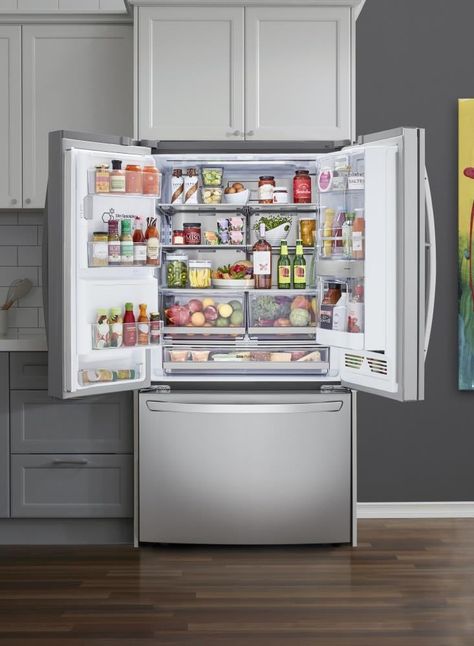 Door In Door Refrigerator, Counter Depth French Door Refrigerator, Drinks At Home, Round Ice, Refrigerator Lg, Ice Makers, Kitchen Range Hood, Stainless Steel Refrigerator, Counter Depth