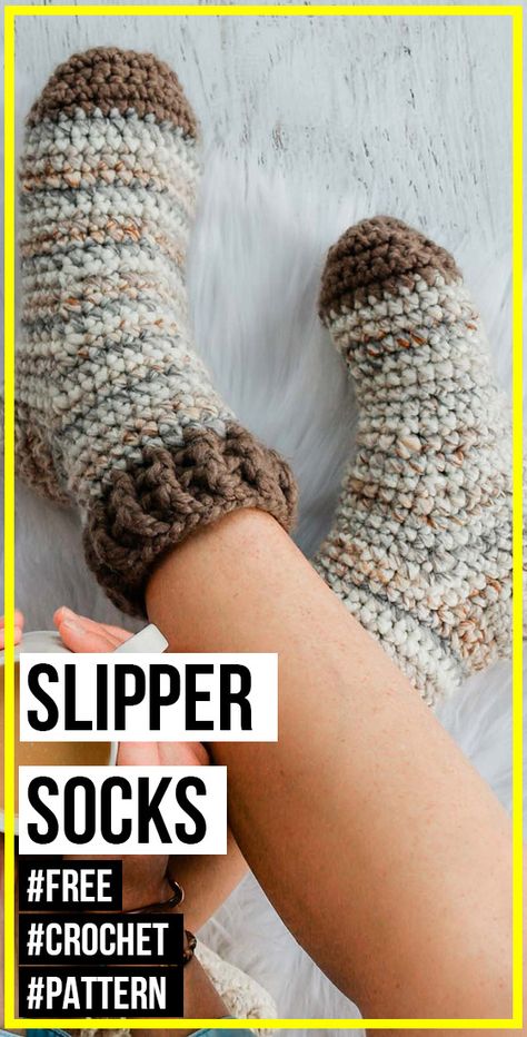 crochet Snuggly Slipper Socks free pattern - easy crochet socks pattern for beginners Easy Crochet Socks, Crochet Quotes, Sole Pattern, Sock Slippers, Slippers Socks, Crochet Socks Pattern, Crochet Slippers Free Pattern, Art Geek, Crochet Slipper Pattern