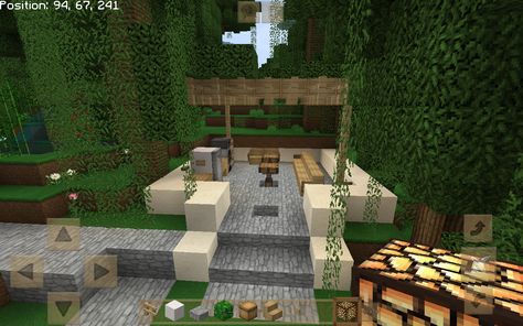 Minecraft Sitting Area Outside, Minecraft Sitting Area, Minecraft Garden, Garden Sitting Areas, Sitting Area, Minecraft, House Interior, Patio, Building