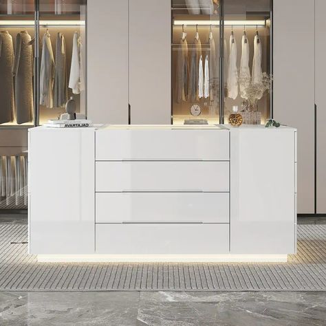 LED-Lit Multi-Function Storage Island Closet Cabinet Dresser Glass Top - Bed Bath & Beyond - 41424739 Island Closet, Storage Island, Closet Cabinet, Cabinet Dresser, Top Beds, Closet Cabinets, Outlet Store, Bed Bath Beyond, Bed Bath