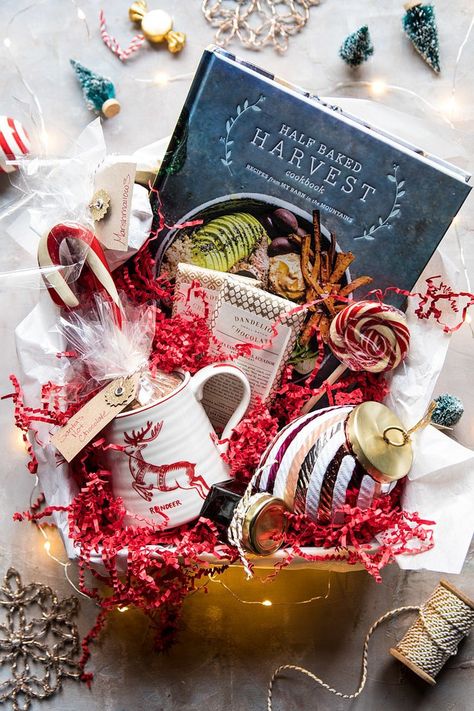 Gift Warping, Hot Chocolate Gift, Christmas Basket, Chocolate Gifts Basket, Days Till Christmas, Half Baked, Chocolate Gift Boxes, Homemade Holiday, Half Baked Harvest