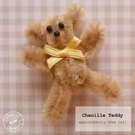 Chenille Stick (pipe cleaner) Teddy Bear Pipe Cleaner Teddy Bear How To Make, Pipe Cleaner Poodle, Pipe Cleaner Bees How To Make, Pipecleaner Teddy Bear Video, Chenille Stem Animals, Craft Pipe Cleaners, Pipe Cleaner Projects, Pipe Cleaner Animals, Pipe Cleaner Art