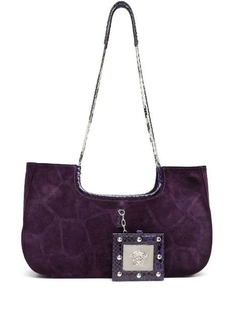 Versace Pre-Owned Medusa Head suede shoulder bag Versace Purple Bag, Building Outfits, Outfit Collages, Versace Bag, Best Online Stores, Modern Bag, Body Condition, Vintage Versace, Outfit Collage