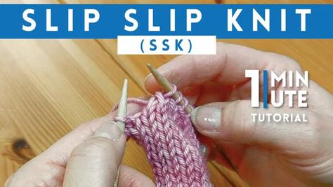 Ssk In Knitting, Knitting Tips, Thread & Yarn, Knitting Videos, Knitted Wit, Yarn Projects, Knitting Tutorial, Free Knitting Pattern, Knitting Techniques