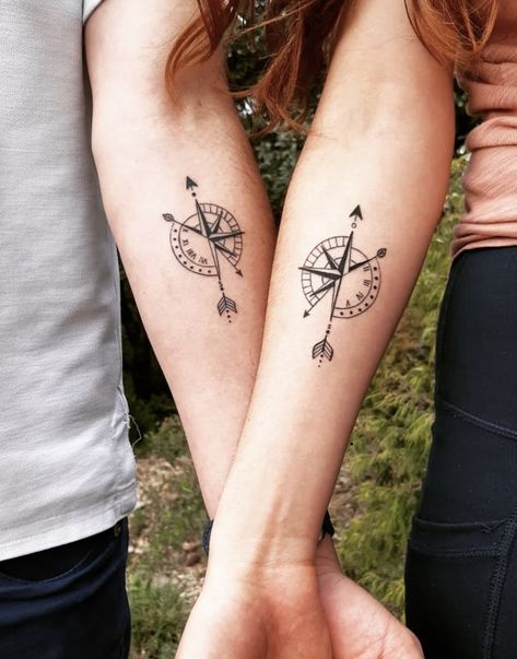 Friendship Tattoo Ideas, Matching Symbols, Tattoo Touch Up, Inner Elbow Tattoos, Fingerprint Tattoos, Friendship Tattoo, Couple Tattoos Love, Partner Tattoos, Puzzle Piece Tattoo