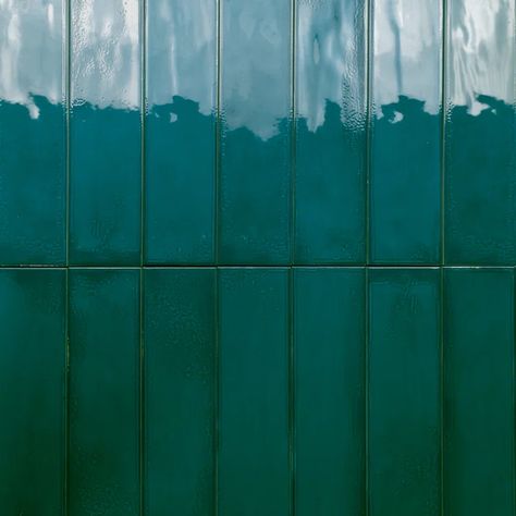 Encore Surfaces Prisma Rain 3 x 12" Zellige Subway Wall Tile - Wayfair Canada Teal Subway Tile, Green Kitchen Backsplash, Blue Green Tile, Teal Tile, Colorful Tiles, Coffee Roastery, Tile Ceramic, Unique Shower, Colourful Tile