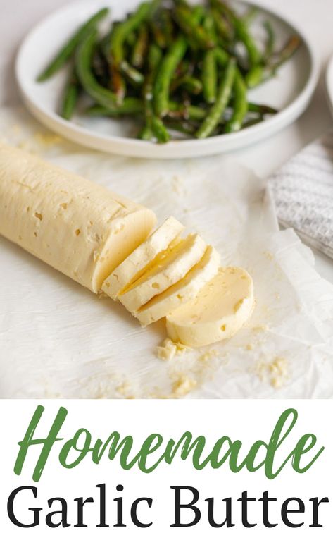 Homemade garlic butter is a great thing to always have on hand for making garlic bread, topping steak or seafood, or serving with fajitas. This easy recipe will freeze well for six months. Bread Toppings, Homemade Garlic Butter, Recipes Potato, Kitchen Basics, Easy Meal Ideas, Recipes Soup, Recipes Casserole, Recipes Pasta, Cooking Basics