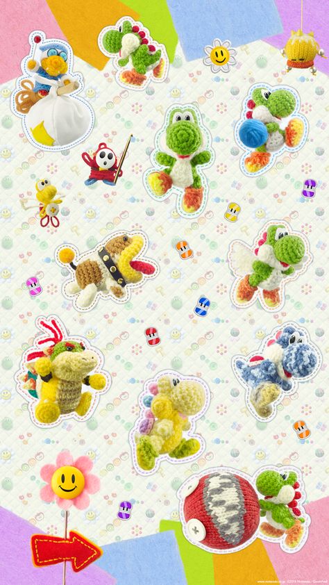 Yoshis Wooly World, Yoshi Wallpaper Mario, Yoshi Party, Yoshi Wallpaper, Yoshi's Woolly World, Mario Yoshi, World Wallpaper, Super Mario World, Super Mario Art