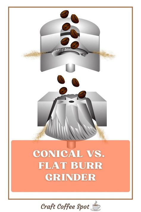 a flat burr next to a conical burr for a coffee grinder Coffee Grinders, Coffee Bar Home, Moka Pot, Coffee Crafts, Milk Frother, Coffee Accessories, Way To Go, Coffee Grinder, Pros And Cons