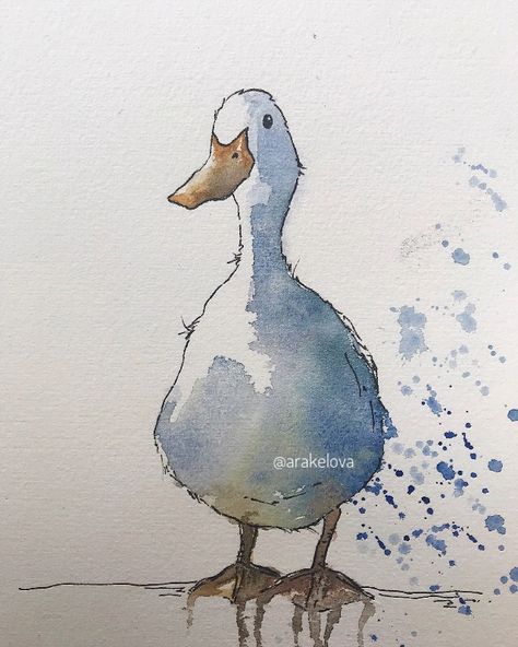 More watercolor works on Instagram page @arakelova Watercolor Paintings Of Animals, Watercolor Paintings For Beginners, Watercolour Inspiration, Watercolor Paintings Easy, Watercolor Paintings Tutorials, Arte Inspo, Sketch Painting, Arte Animal, Watercolor Inspiration