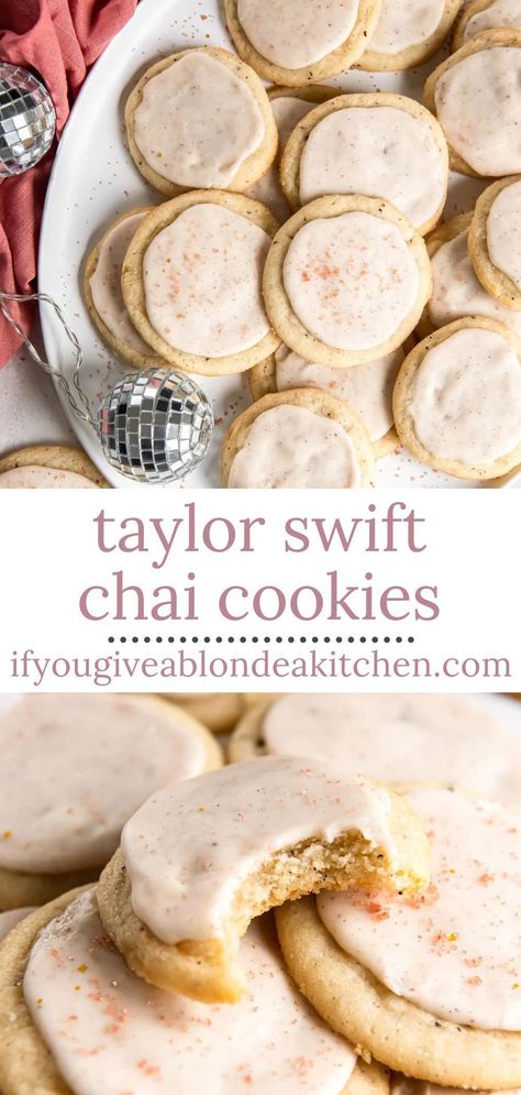 Looking for a new Christmas cookie to try? Add these delicious Taylor Swift chai cookies to the list! Whether you’re a Swiftie or a baker (or both!), you are going to love the super soft texture that melts in your mouth. This recipe is straight from Taylor herself and so perfect for the holidays! Chai Spice Cookies Taylor Swift, Vanilla Chai Cookies Taylor Swift, Taylor Swift Cookies Chia, Taylor’s Chai Cookies Recipe, Taylor Cookie Recipe, Chai Taylor Swift Cookies, Vanilla Chai Scones, Salted Butter Recipes Baking, Chia Tea Cookies Taylor Swift