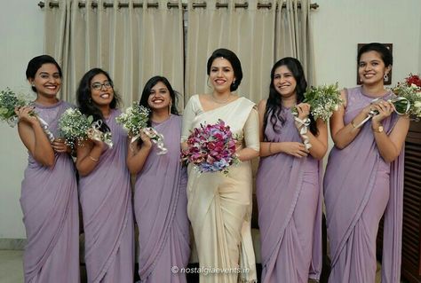 Bridesmaid Saree Color Schemes, South Indian Bridesmaids Outfits, Indian Bridesmaids Saree, Bridesmaid Saree Indian, South Indian Bridesmaids, Sarees South Indian, Bridesmaids Indian, Indian Bridesmaids Outfits, Wedding South Indian