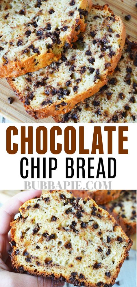 Homemade Chocolate Chip Bread Loaf Recipe - Easy to make and delicious to eat, this recipe has just the right amount of sweetness. #Desserts #Bread #ChocolateChips #loaf #easyrecipes Chocolate Chip Muffin Bread, Easy Chocolate Chip Bread Loaf, Easy Chocolate Chip Bread, Homemade Chocolate Bread, Brownie Bread Loaf, Chocolate Chip Bread Loaf, Chocolate Bread Loaf, Easy Chocolate Bread, Chocolate Chip Quick Bread