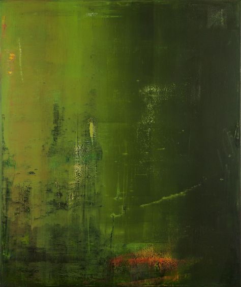 Harald Gangl (Austrian, b. 1959), Ohne Titel [untitled], 2012. Oil on Molino fabric, 130 × 110 cm. via Abstract Green Painting, Tropical Art Print, Green Artwork, Green Painting, Green Paintings, Tropical Art, Abstract Landscape Painting, Abstract Expressionist, Small Paintings