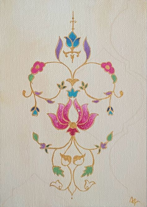 #painting #motif #islamicpattern #islamicartwork Simple Islamic Motifs, Mughal Art Motifs, Pakistan Embroidery, Painting Borders, Ornamental Painting, Turkish Theme, Mughal Embroidery, Lippan Art Ideas, Textile Drawing