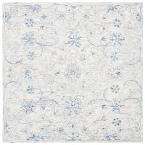 Safavieh Monaco Blue/Light Gray 7 ft. x 7 ft. Square Area Rug-MNC255M-7SQ - The Home Depot Square Area Rugs, Rug Colors, Round Light, Ivory Area Rug, Geometric Area Rug, Ivory Rug, Vintage Area Rugs, Blue Wool, Blue Ivory