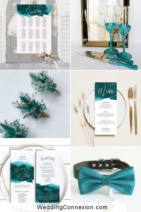 Ocean Teal Wedding Colors, Shades Of Teal Wedding, Teal And Tan Wedding Ideas, Torquise Wedding Theme, Cyan Wedding Theme, Dark Teal Wedding Theme, Teal Blue Wedding Theme, Teal Wedding Colors Schemes, Turquoise Wedding Ideas