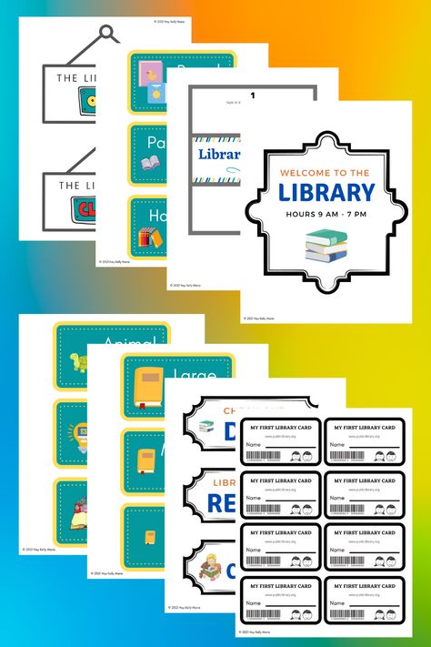 Free printable library dramatic play resources. Printable library cards, book labels, open and closed signs and more. Library pretend play great for preschool centers, homeschool, imaginative play. #pretendplay#pretendplayprintables#dramaticplaycenters#dramaticplaythemes#dramaticplaypreschool#dramaticplay ideas Library Free Printables, Library Dramatic Play Free Printables, Library Dramatic Play Preschool, Free Library Printables, Library Pretend Play, Dramatic Play Library, Free Dramatic Play Printables, Preschool Library Center Ideas, Library Dramatic Play