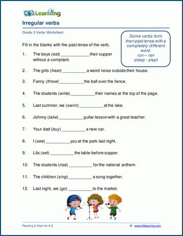 Past tense and irregular verbs worksheets. Some verbs have irregular forms in the past tense; In these worksheets students complete sentences by writing the past tense form of irregular verbs. Free grammar worksheets from K5 Learning. Irregular Verbs Worksheet, Verb Practice, Verbs Worksheet, Irregular Past Tense Verbs, Irregular Past Tense, Worksheets For Class 1, Regular And Irregular Verbs, Worksheets For Grade 3, Simple Past Tense