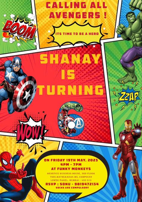 Avengers Theme Birthday Invitation, Avengers Invitation, Avengers Theme Birthday, Cocktails Clipart, Avengers Theme, Bday Invitations, Superhero Birthday, Superhero Party, Birthday Invite