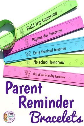 Parent reminder bracelets are an easy and fun way to communicate with parents. In both English and Spanish. Reminder Bracelets, Planning School, School Tomorrow, Parent Communication, Teacher Organization, Beginning Of School, Parents As Teachers, Future Classroom, Preschool Classroom