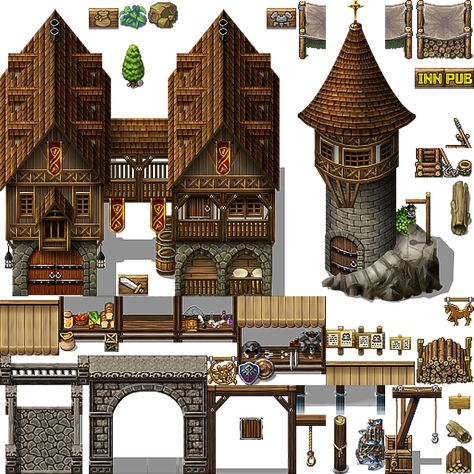 Rpg Maker Assets, Rpg Maker Sprites, Rpg Maker Mv Tilesets, Rpg Maker Tileset, Dnd Pixel Art, 2d Rpg, Rpg Maker Vx, Video Game Sprites, Game Textures