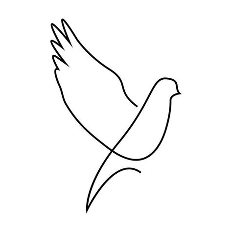 Pigeon Tattoo, Seagull Tattoo, Dove Drawing, One Line Tattoo, Dove Tattoo, Single Line Drawing, Minimalist Drawing, Simple Line Drawings, Tattoo Sketch