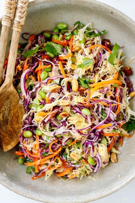 Japanese Cabbage Salad, Salad Options, Asian Cabbage Salad, Asian Cabbage, Dairy Free Salads, Raw Cabbage, Japanese Salad, Asian Inspired Salad, Cabbage Salad Recipes