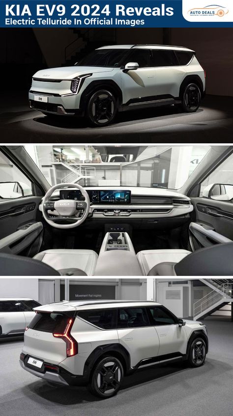 KIA EV9 2024 Reveals As Electric Telluride In Official Images https://autodeals.pk/blog/kia-ev9-reveals-as-electric-car-in-official-images/ #KIA #kiaev9 #ElectricVehicles #newcar #autodeals Kia Ev9 Suv, Kia Electric Car, Kia 2024, Kia Suv, 2024 Cars, Kia Vehicles, Kia Ev9, Electric Car Design, Kia Car