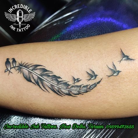 Feather Birds Tattoo, Bird Hand Tattoo, Feather With Birds Tattoo, Virgo Tattoo Designs, Unique Butterfly Tattoos, Daughter Tattoo, Torso Tattoos, Virgo Tattoo, Mommy Tattoos