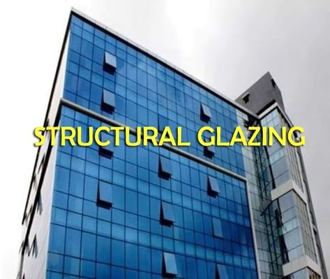 This stunning building covered by sapphire blue glass, Structural glazing and acp design. #starmetal +91-9999392212 Construction Area, Simple Curtains, Interior Work, Curtain Wall, Front Elevation, Cad Design, Building Exterior, Wall Systems, Sapphire Blue