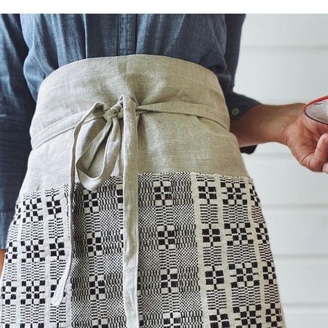 Cafe Apron, Summer Sewing, Hand Woven Textiles, June 17, Linen Apron, Handmade Home, Slow Fashion, Sustainable Fashion, Loom