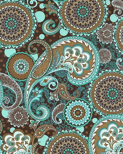 French Dress - Paisleys & Medallions Patterns Illustration, Motifs Art Nouveau, Shirt Scarf, Motifs Textiles, Textil Design, Paisley Art, French Dress, Brown And Blue, Blue And Brown