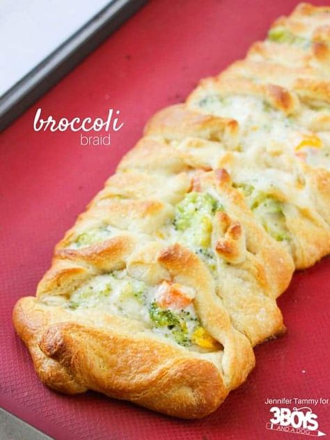 Healthy Broccoli Recipes, Broccoli Braid, Broccoli Recipes Healthy, Recipes Using Crescent Rolls, Easy Veggie Side Dish, Veggie Side Dish, Healthy Broccoli, Delicious Family Dinners, Easy Broccoli