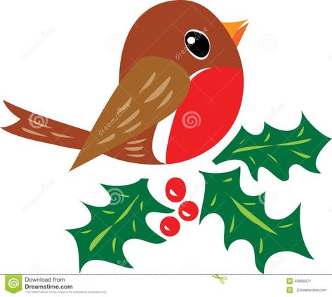 Robin Redbreast - Download From Over 29 Million High Quality Stock Photos, Images, Vectors. Sign up for FREE today. Image: 43899371 Robin Bird Drawing, Bird Illustration Drawing, Berries Illustration, Robin Bird Tattoos, Robin Drawing, Painted Window Art, Robin Christmas, Christmas Robin, Robin Redbreast