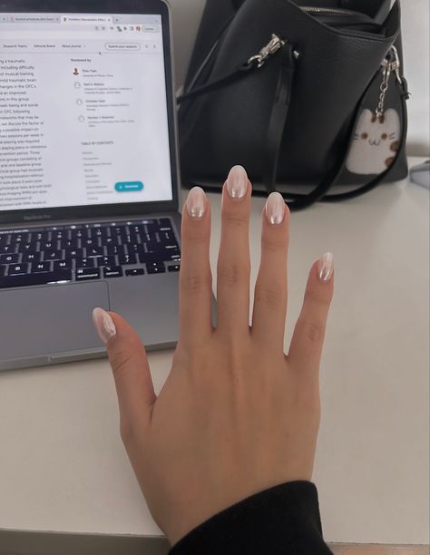 short acrylic nails, short chrome nails, short nails, nails, chrome nails, chrome, light pink nails, pink nails, pink chrome nails, nail inspo, nail ideas Chrome Pedicure Toenails, Chrome Pedicure, Pink Chrome Nails, Pink Chrome, Gel Mani, Nails Inspo, Chrome Nails, Mani Pedi, Toe Nails