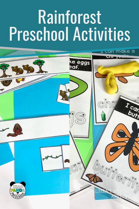 Rainforest Activities Preschool, Rainforest Preschool, Rainforest Home, Forest Preschool, Rainforest Activities, Playdoh Mats, Rainforest Theme, Animal Lessons, Preschool Letter