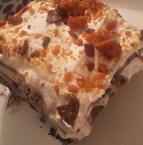 Butterfinger Lush Butterfinger Lush, Dump Cakes, Play Cards, The Best Dessert, Dump Cake, Best Dessert, Hawaiian Pizza, Pepperoni Pizza, Fun Desserts