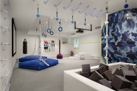 Organize A Playroom, Playroom On A Budget, Contemporary Basement, Indoor Playroom, Basement Playroom, Kids Basement, Modern Kids Room, Sensory Room, Playroom Design