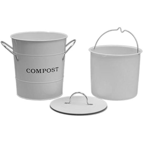 Exaco Trading Company CPBW01 2-in-1 Indoor Compost Bucket, 1 Gallon, White: Amazon.ca: Patio, Lawn & Garden Countertop Compost Bin, Indoor Compost, Countertop Compost, Tumbling Composter, Compost Container, Kitchen Compost, Compost Bucket, Kitchen Compost Bin, Organic Diet