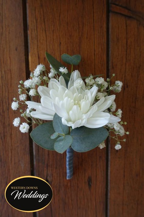 Groom Buttonholes, White Chrysanthemum, Button Holes Wedding, Chrysanthemum, Boutonniere, Wedding Designs, Real Weddings, Floral Design, Floral